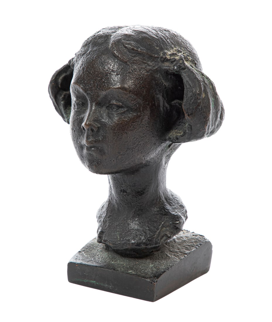 Drago Marin Predrag Cherina, Croatian/Australia b. 1949, "Bust of a Young Girl", bronze (1 of 3)