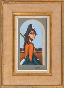 Jean-Pierre Serrier, French 1934-1989, "Jeune Femme", oil on canvas