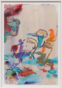 Antwan Horfee, French b. 1983, "Everyone is Waiting for a Stack of Something", acrylic and ink on