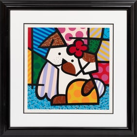 Romero Britto, Brazilian b. 1961, "Valley Dog", serigraph on paper