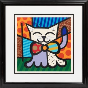 Romero Britto, Brazilian b. 1961, "L.A. Cat", serigraph on paper