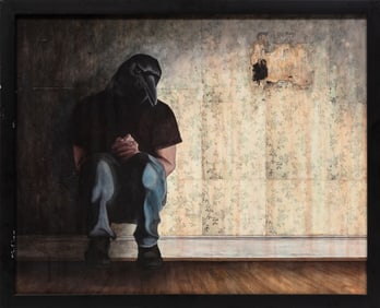 Chris Dennis, British/Germany b. 1974, ?Eating Crow?, acrylic and mixed media on Gessobord