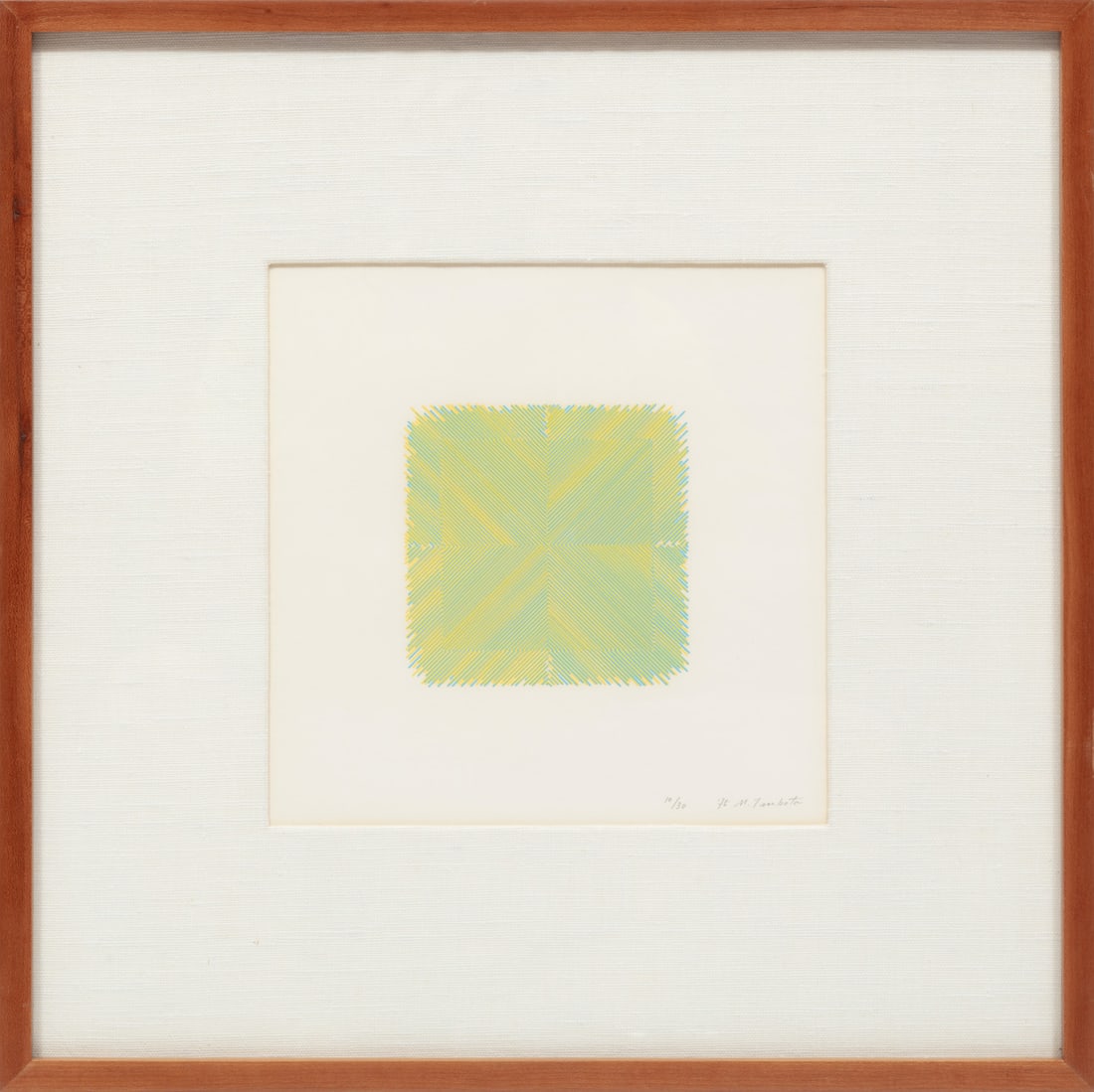 Masahiko Tsubota, Japanese 1947-2023, "Abstract Composition in Yellow and Blue Lines" and "Abstract (1 of 6)