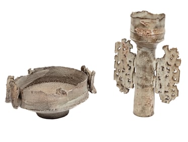 Two Colin Pearson "Winged" Vessels