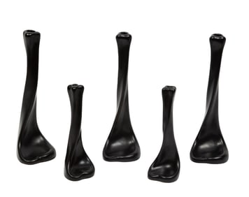 Five Elsa Peretti for Tiffany Black Glazed "Bone" Candlesticks