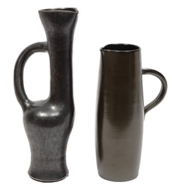 Two Continental Mid-Century Modern Ceramic Pitchers