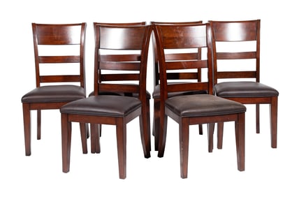 Set of Six Contemporary Mahogany Dining Chairs