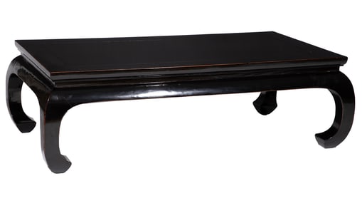 Chinese Black Lacquered Hardwood Low Table