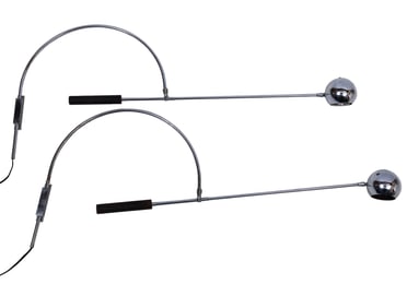Pair of Robert Sonneman Chrome "Orbiter" Swing-Arm Wall Sconces