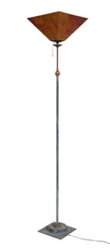 Mario Villa-Style Patinated Metal and Copper Floor Lamp