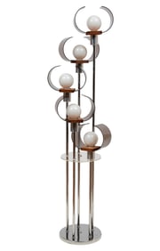 Space Age Modern Waterfall Lamp in Chrome and Teak
