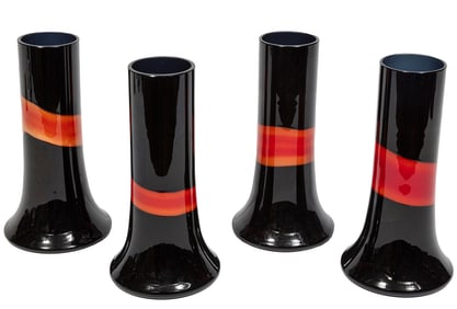 Four Murano Art Glass Vases by Vistosi