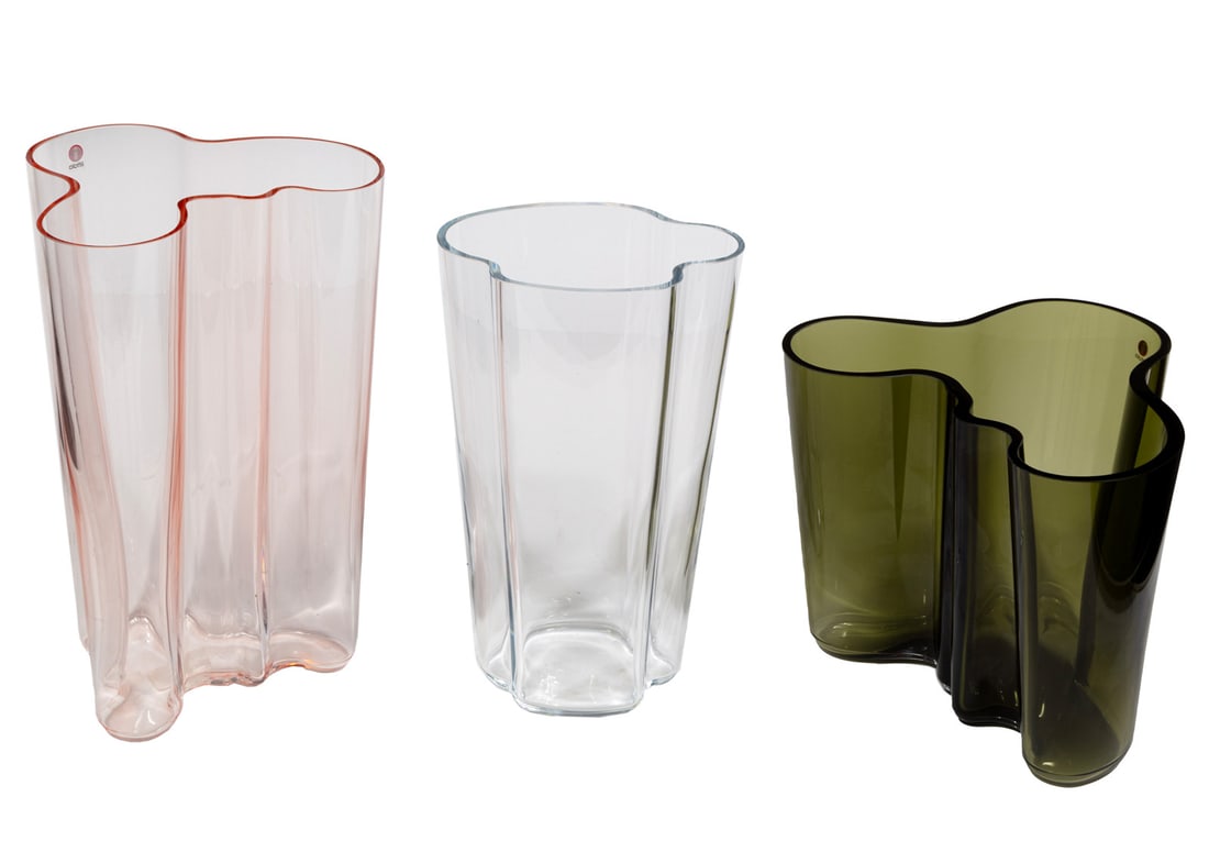 Three Alvar Aalto for Iittala Blown Glass Vases (1 of 8)