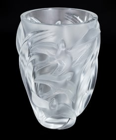 Lalique Crystal Martinet Design Vase