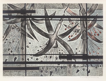 Caroline Wogan Durieux, American/Louisiana 1896-1989, "Flowers in Mexico", lithograph