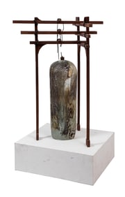 Steven Durow, American/Louisiana 20th c., "Untitled (Bell Series)", blown glass, wood and mixed