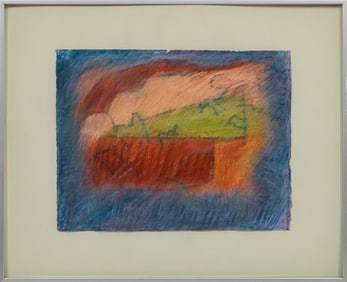 Billie S. Bourgeois, American/Louisiana 20th c., "First Pasture", pastel on paper on board