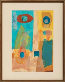 Dorothy Alden Clark Morang, American/New Mexico 1906-1994, "Abstract Composition", collage and mixed