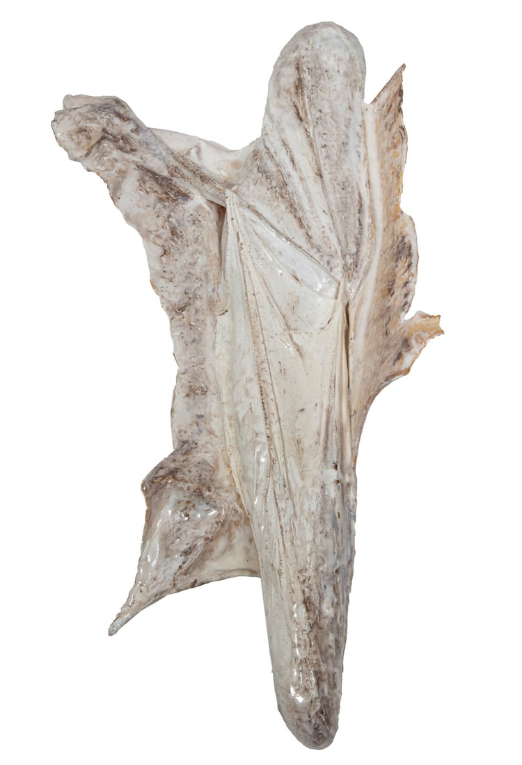 Jenny Authement, American/Louisiana 20th c., "Bliss", resin, fabric and paper: Jenny AuthementAmerican/Louisiana, 20th c."Bliss"resin, fabric and paper2008, unsigned.17 x 9 1/2 x 3 1/4 in. (43.2 x 24.1 x 8.3 cm.)