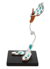 W. Steve Rucker, American/Louisiana 1954-2022, "Calla Lily", ceramic and steel mixed media