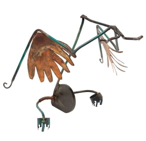 Michael W. Howes, American/Louisiana 20th c., "Untitled: Winged Beast", steel, copper and paint