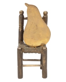 Concetto Pozzati, Italian 1935-2017, "In Posa (Pear in Chair)", bronze