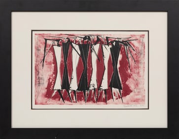 Lynn Chadwick, British 1914-2003, "Group of Standing Figures", lithograph