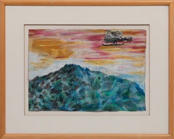 Reginald Gee, American/Wisconsin b. 1964, "U.S. Detention Center Transport, 2003", oil pastel on