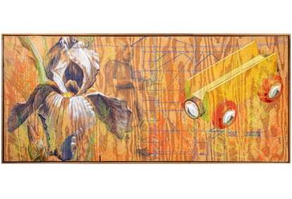 Ross Jahnke, American/Louisiana b. 1963, "History of Flight", acrylic, graphite and oil pastel