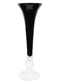 Tall Black Footed Vase