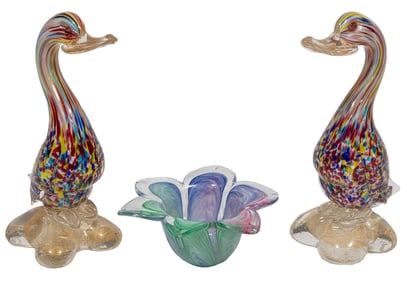 Three Murano Art Glass Items