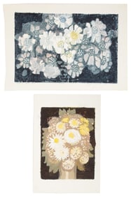 Virginia Barnes, American/Alabama 1895-1984, "Flowers in Basket" and "Untitled: Bouquet", 2