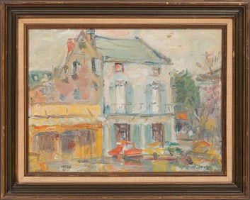 Charles Whitfield Richards, American/Louisiana 1906-1992, "New Orleans Street Scene", oil on canvas