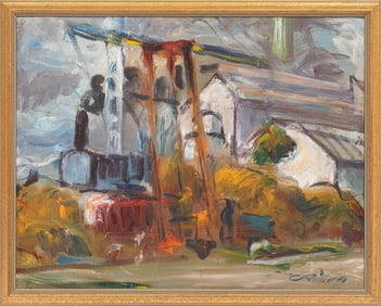 Charles Whitfield Richards, American/Louisiana 1906-1992, ?Farm Scene?, oil on canvas