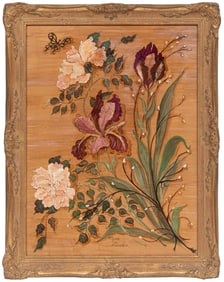 Myra Gaudin, American/Louisiana 1935-2021, "Oriental Floral", oil on canvas