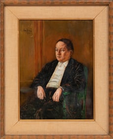 Noel Rockmore, American/Louisiana 1928-1995, "Portrait of Harry Salpeter", oil on masonite