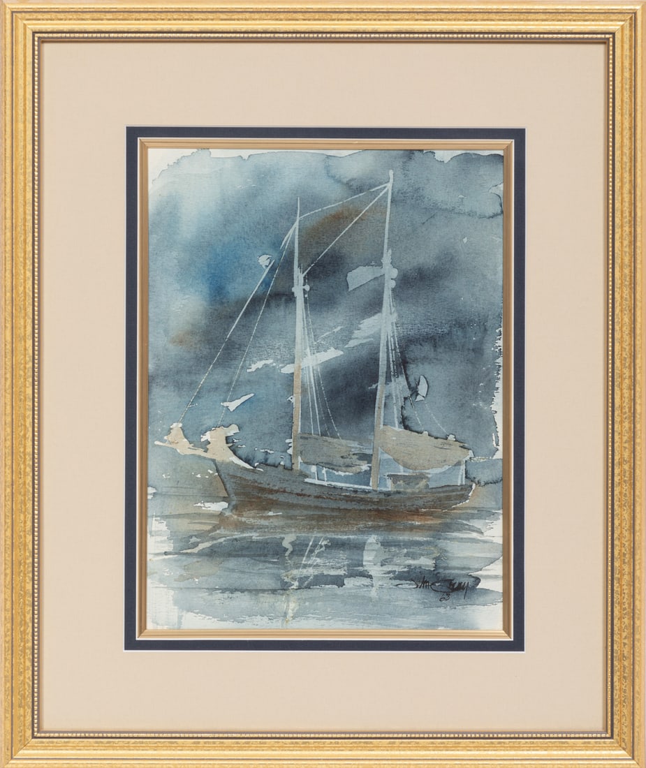 Jim Gray, American/Tennessee 1932-2019, ?Sailboat in the Water?, watercolor on paper (1 of 4)