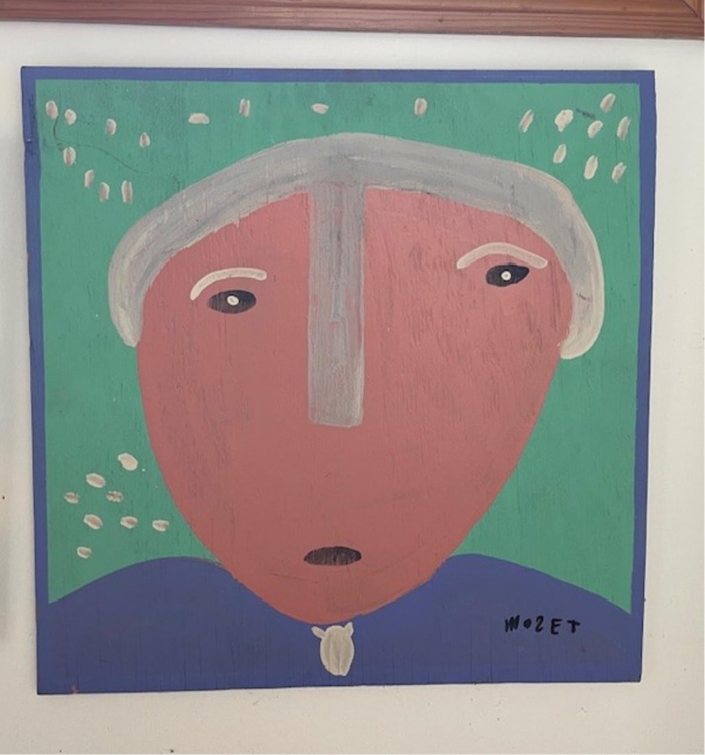 Mose Tolliver, American/Alabama 1920-2006, "George Washington", oil on panel (1 of 4)