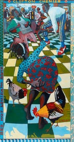 Earl Hebert, American/Louisiana 1942-2006, ?Clifton Chenier, Red Hot Louisiana Band", oil on canvas