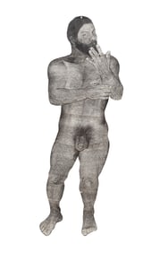 Steve Sweet, American/Louisiana b. 1952, "Portrait of George Dureau", Xerox on clear mylar substrate