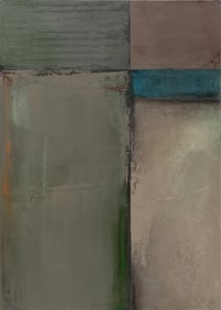 Robert Rector, American/Louisiana b. 1946, "Untitled: Abstract Composition in Gray and Mauve", oil