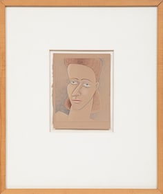 Robert Gordy, American/Louisiana 1933-1986, "Portrait of a Woman", color pencil and pastel on Arches