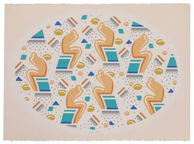 Robert Gordy, American/Louisiana 1933-1986, ?Seven Figure Oval?, silkscreen on paper