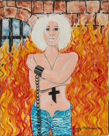 Bunny Matthews, American/Louisiana b. 1951, ?Anima Sola Jailbait?, oil on canvas