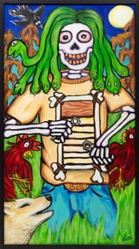 Hunter Roth, American/Louisiana 20th c., ?Neffuso?, acrylic on paper mounted to panel