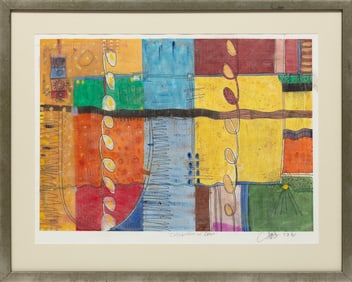 Dr. Herbert Simmons, Jr., American/Louisiana 20th c., ?Collaboration of Color?, mixed media on paper