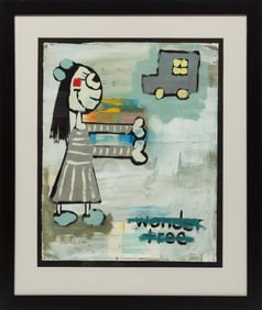 Mark Bercier, American/Louisiana b. 1950, ?Wonder Tree?, collage and gouache on paper