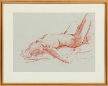 Simon Gunning, American/Louisiana b. 1956, "Reclining Nude II (recto)" and "Seated Nude (verso)",
