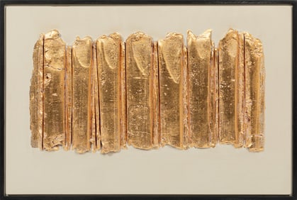 George Bauer Dunbar, American/Louisiana 1927-2024, "Untitled: Surge Series", gold leaf, oil and di