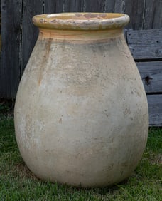 Large Antique French Glazed Olive Jar